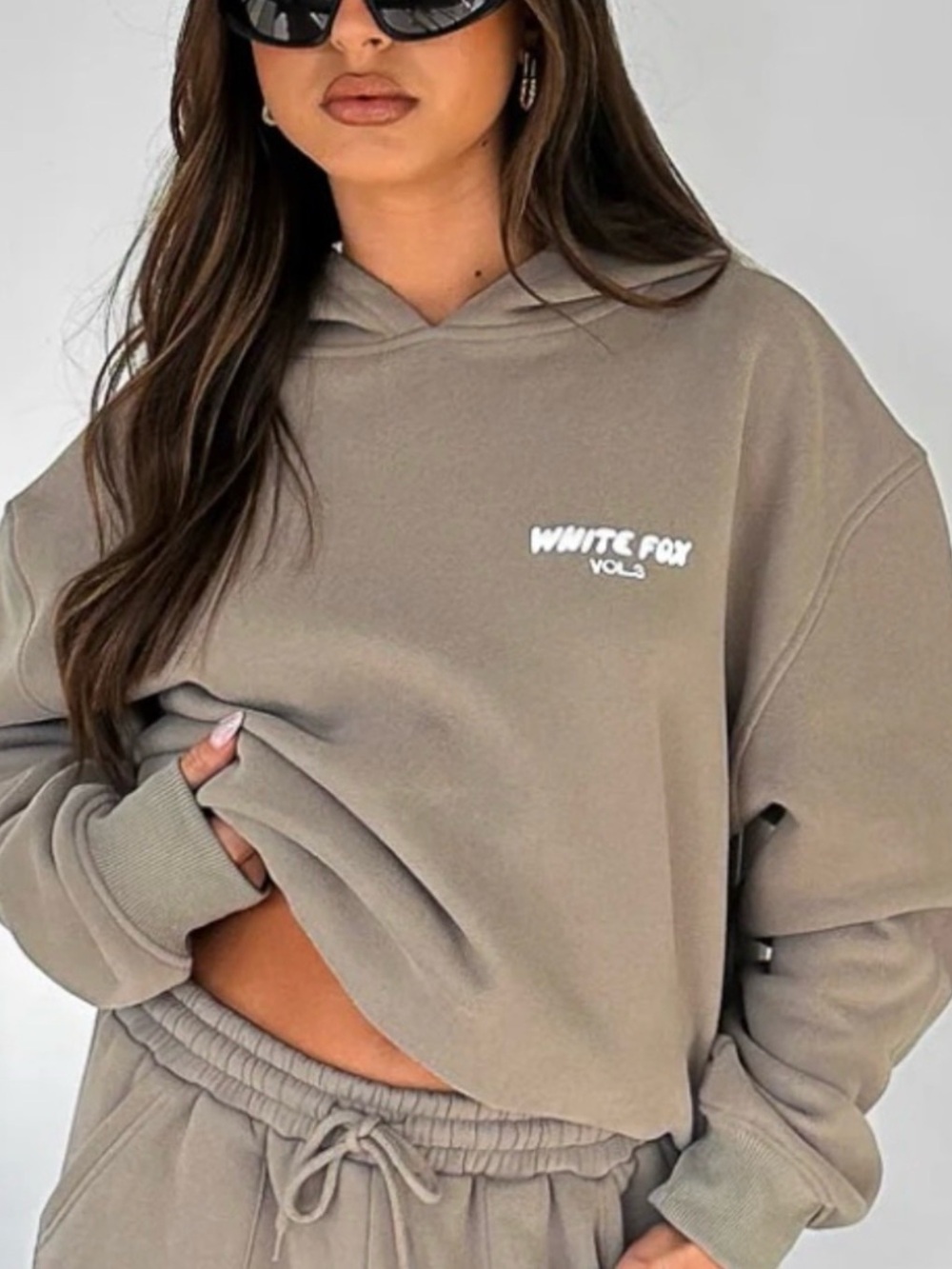 0284 Taupe Hoodie - Women's Pullover Sweatshirt